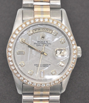 President 36mm in Tri Gold on President Bracelet with Meteorite Diamond Dial