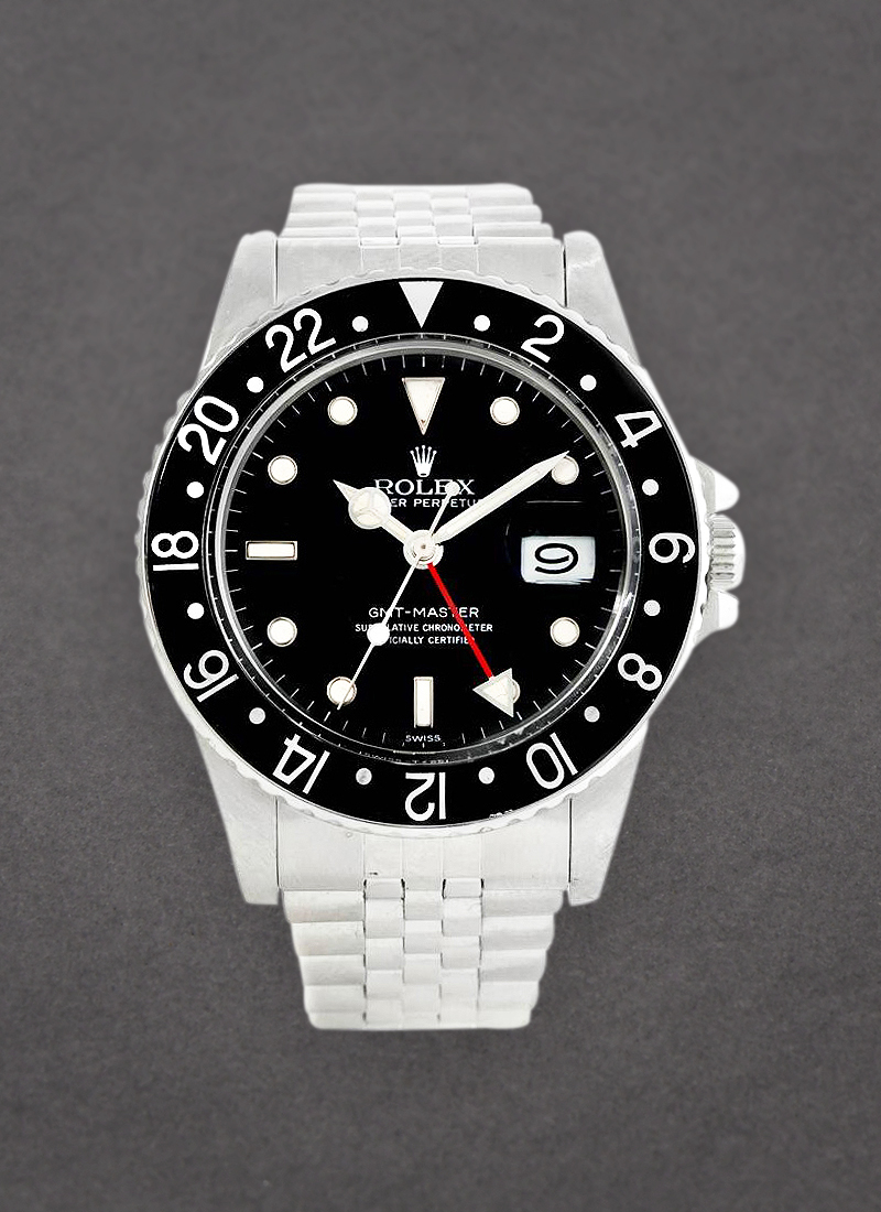 Pre-Owned Rolex GMT-Master 40mm in Steel with Black Beze;