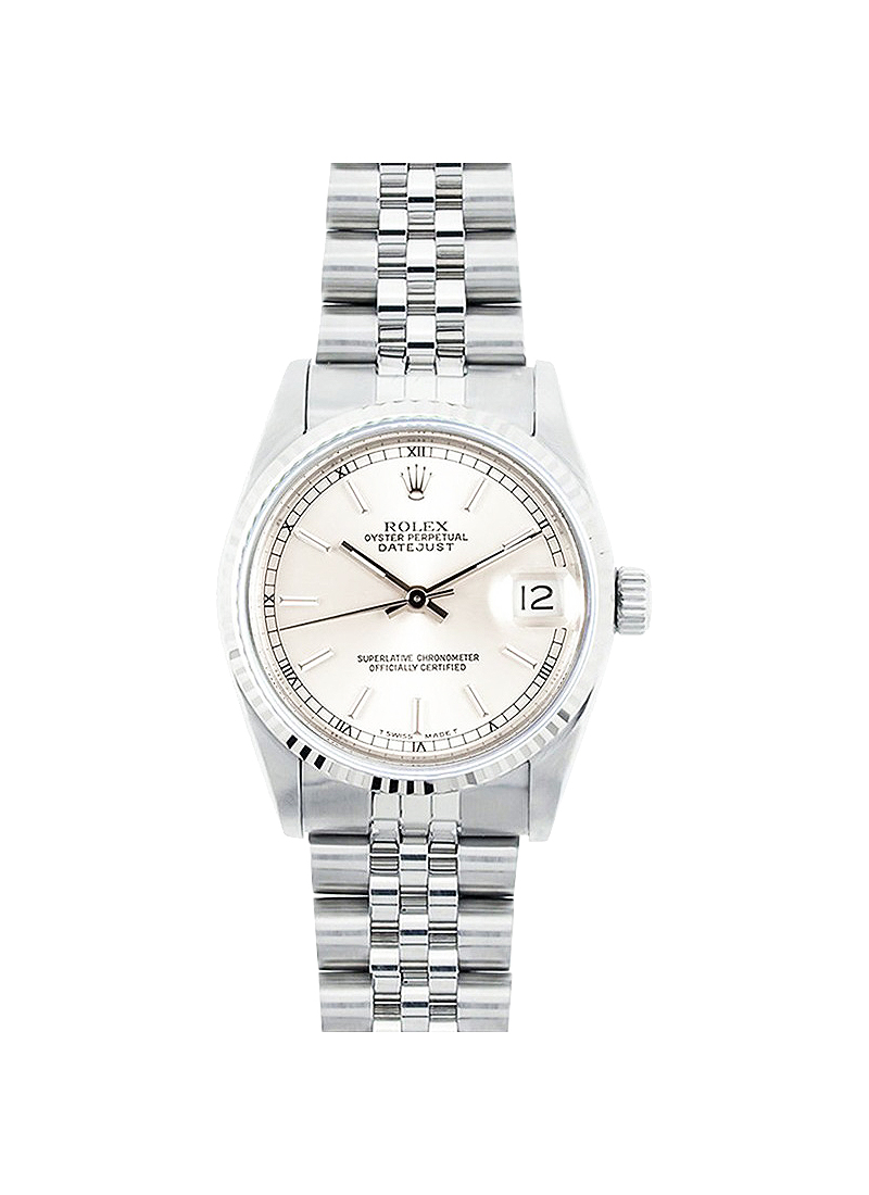 Pre-Owned Rolex Datejust MId Size 31mm in Steel with Fluted Bezel