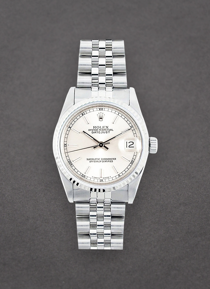 Pre-Owned Rolex Datejust MId Size 31mm in Steel with Fluted Bezel