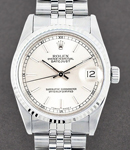 Datejust MId Size 31mm in Steel with Fluted Bezel on Jubilee Bracelet in Faded Silver Stick Dial