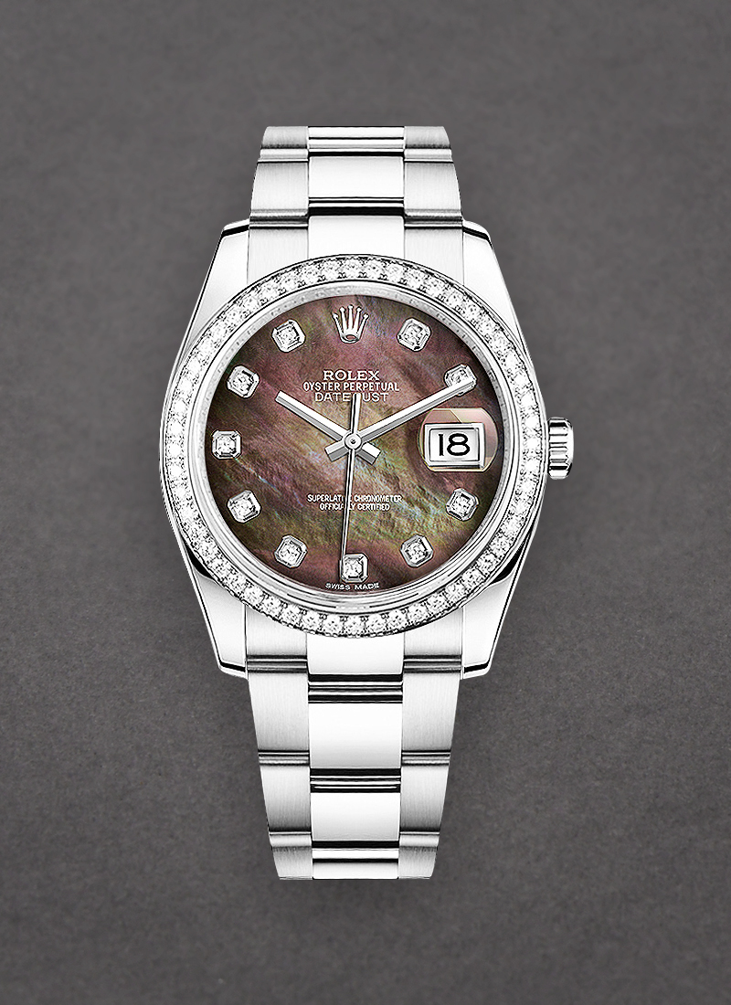 Pre-Owned Rolex Datejust 36mm in Steel with Diamond Bezel