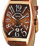 Imperial Cintre Curvex 7851 Size in Rose Gold on Brown Leather Strap with Brown Arabic Dial