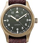 Pilots Classic Mens 36mm Automatic in Bronze On Brown Leather Strap with Green Arabic Dial