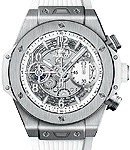 Big Bang UNICO 42mm in Titanium on White Rubber Strap with Skeleton Dial