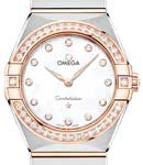 Constellation Manhattan 28mm in Steel with Rose Gold Diamond Bezel on Steel and Rose Gold Bracelet with Mother of Pearl Dial