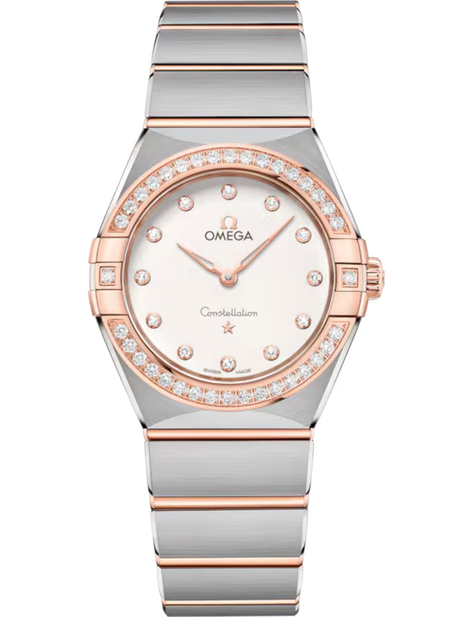 Constellation Manhattan 28mm in Stainless Steel with Rose Gold Diamond on 2-tone Bracelet with Mother of Pearl Dial