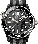 Seamaster Diver 300m Co-Axial Master Chronometer 43.5mm in Ceramic on Black Fabric Strap with Black Dial