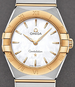 Constellation Manhattan 28mm in Stainless Steel with Yellow Gold Bezel on 2-tone Bracelet with Mother of Pearl Dial