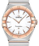 Constellation Manhattan 28mm in Steel with Rose Gold Bezel on 2-Tone Bracelet with Mother of Pearl Dial