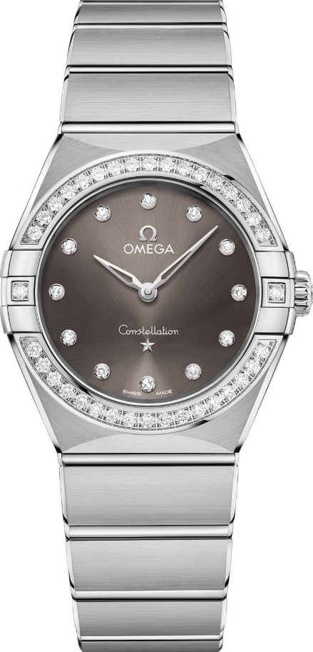 Constellation Manhattan 28mm in Stainless Steel with Diamonds Bezel on Stainless Steel Bracelet with Grey Dial
