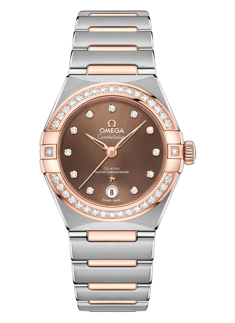 Omega Constellation Manhattan Co-Axial Master Chronometer 29mm in Stainless Steel with Rose Gold Diamonds