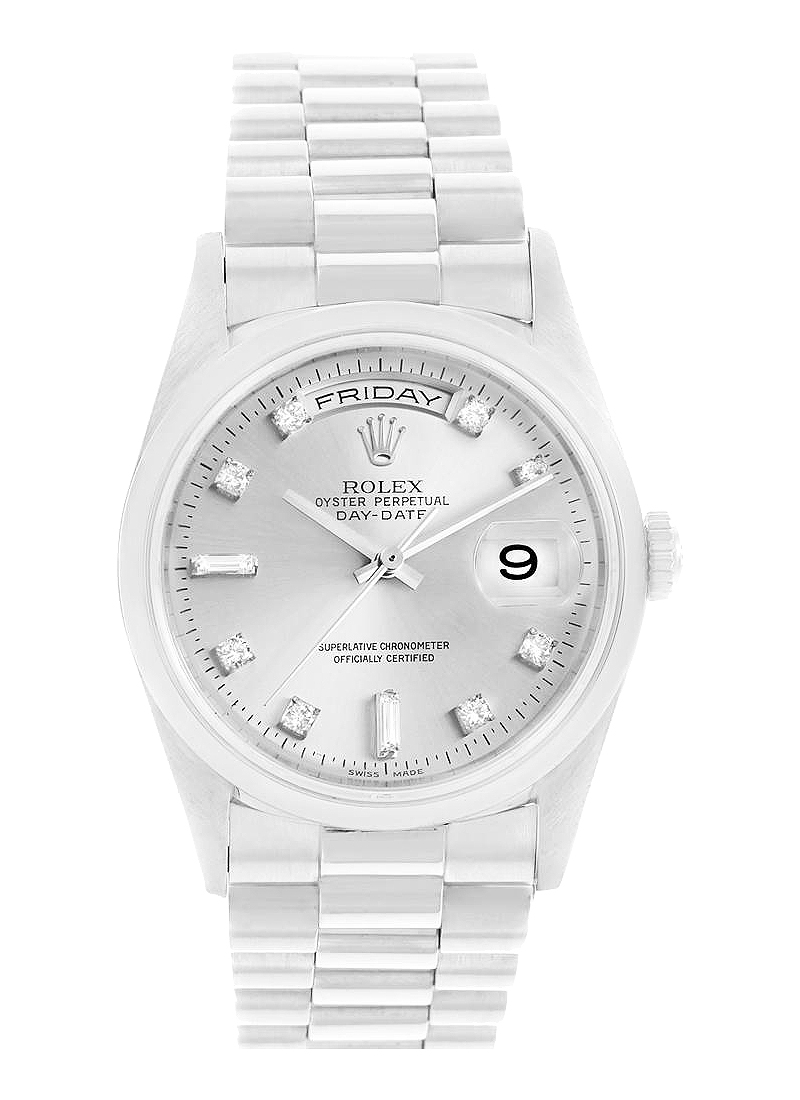 Pre-Owned Rolex President 36mm Day Date in Platinum with Smooth Bezel