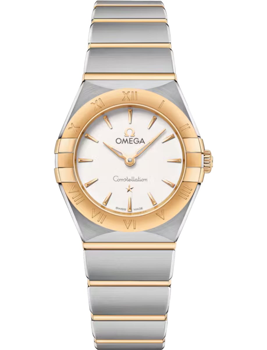 Constellation Manhattan  25mm in Stainless Steel with Yellow Gold Bezel on 2-Tone Bracelet with Silver Dial