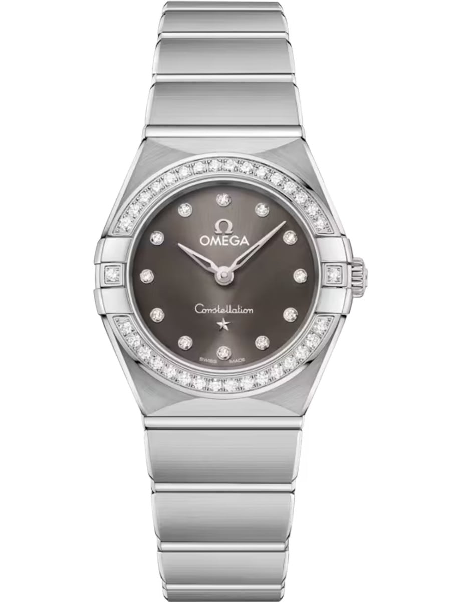 Constellation Manhattan  25mm in Stainless Steel with Diamonds Bezel on Stainless Steel Bracelet with Grey Dial