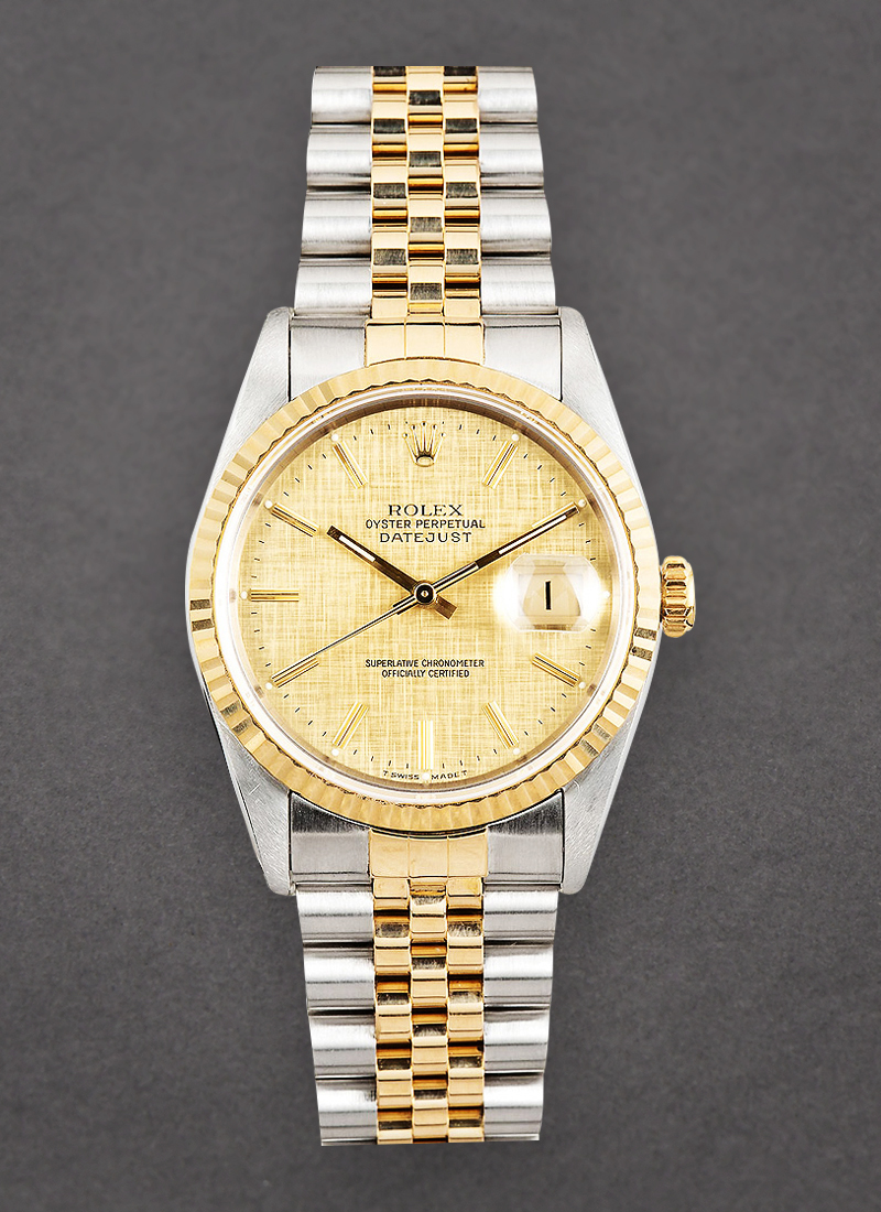 Pre-Owned Rolex Datejust 36mm in Steel with Yellow Gold Fluted Bezel