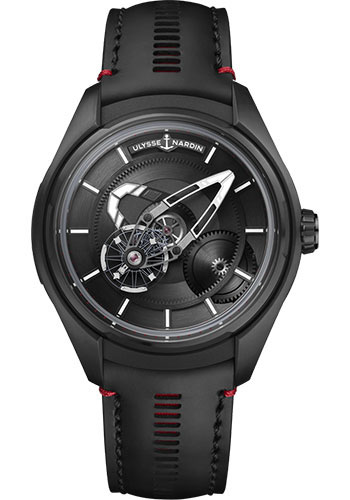 Freak X 43mm in Titanium Cotaed with Black DLC on Black Leather Strap with Black Dial