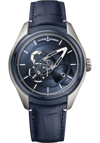 Freak X 43mm in Titanium Cotaed with Blue PVD on Blue Leather Strap with Blue Dial