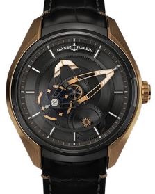 Freak X 43mm in Titanium with Black DLC Coated on Black Alligator Leather Strap with Black Dial