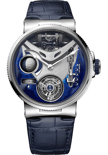 Freak X 44mm in Platinium on Blue Alligator Leather Strap with Blue Dial