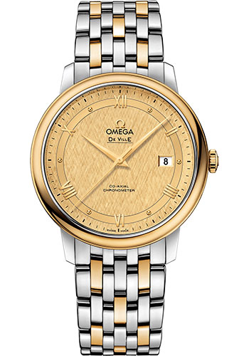 De Ville Prestige Co-Axial in Steel and Yellow Gold Bezel On Steel and Yellow Gold Bracelet with Champagne Dial