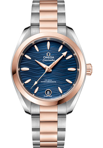 Seamaster Aqua Terra 150M Master Chronometer 38mm Automatic in Steel with Rose Gold Bezel on 2-Tone Bracelet with Blue Dial