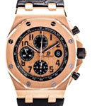 Royal Oak Offshore Chronograph in Rose Gold on Black Crocodile Leather Strap with Rose Gold Tone Dial