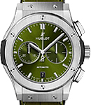 Classic Fusion Chronograph 42mm in Titanium On Green Alligator Leather Strap with Green Dial