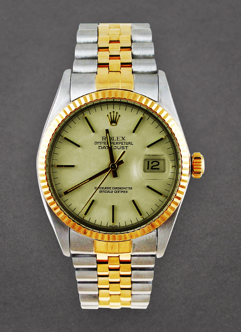 Pre-Owned Rolex Datejust 36mm in Steel with Yellow Gold Fluted Bezel 