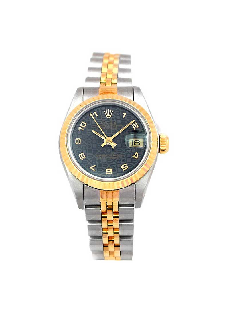 Pre-Owned Rolex Lady's 26mm Datejust in Steel with Yellow Gold Fluted Bezel