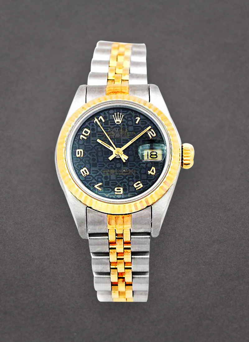 Pre-Owned Rolex Lady's 26mm Datejust in Steel with Yellow Gold Fluted Bezel