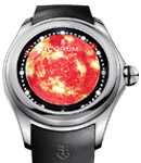 Big Bubble Magical in Titanium on Black Rubber Strap with Solar Dial