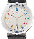 Admirals Cup in White Gold on Black Crocodile Leather Strap with Silver Dial