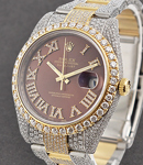 41mm 2-Tone Datejust Fully Iced Out on Pave Oyster 2-Tone Bracelet with Dial of Your Choice