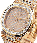 Custom Rose Gold 5711 Bust Down Aftermarket Diamond Bracelet and Dial