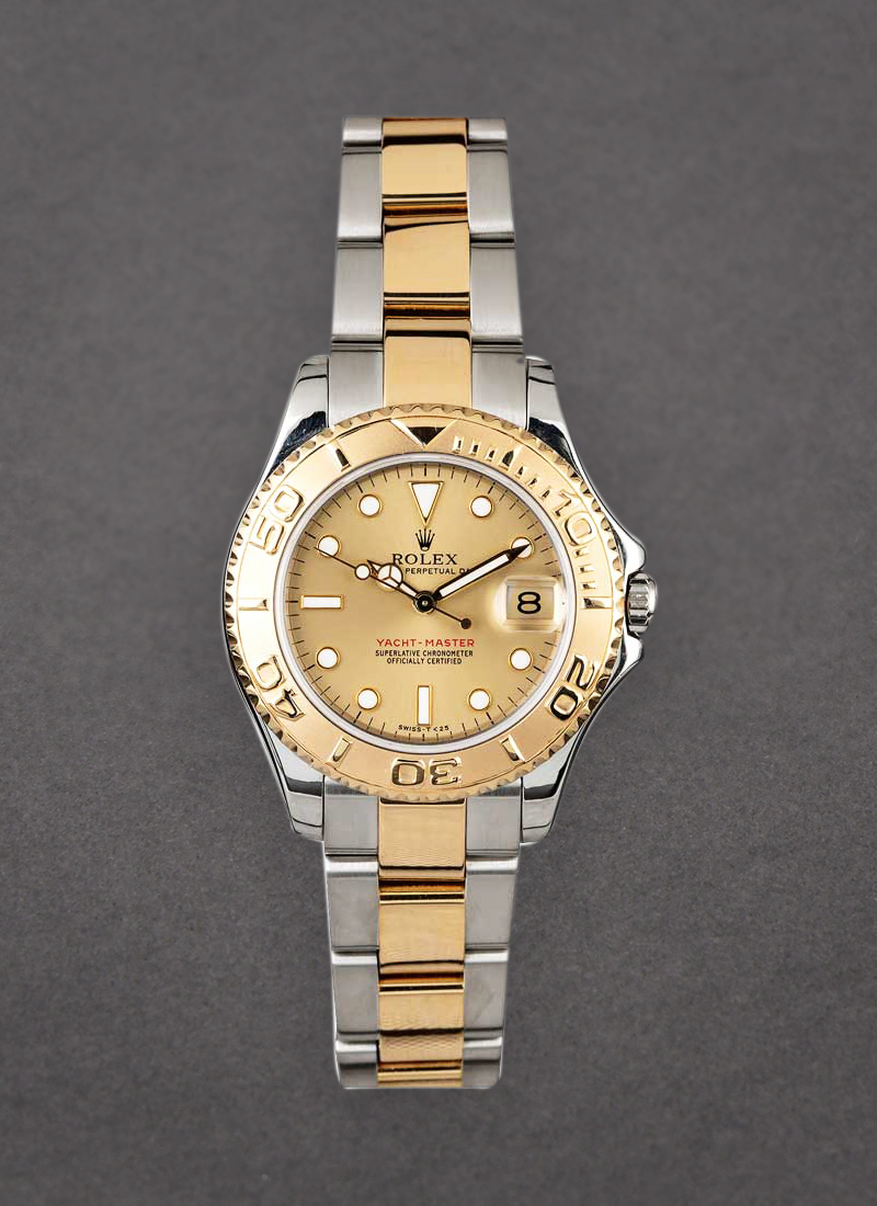 Pre-Owned Rolex Yacht-Master Mid Size 35mm in Steel with Yellow Gold Bezel