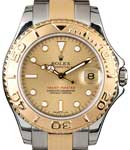 Yacht-Master Mid Size 35mm in Steel with Yellow Gold Bezel on Oyster Bracelet with Champagne Dial with white Marker
