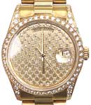 President Day-Date 36mm in Yellow Gold with Diamonds Bezel & Lugs on President Bracelet with Pave Diamond Dial