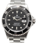 Rolex Submariner 40mm in Steel with Black Bezel on Oyster Bracelet with Black Dial