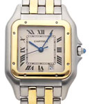 Panthere Medium Ladies Quartz in Steel with Yellow Gold Bezel on Steel and Yellow Gold Bracelet with Silver Dial