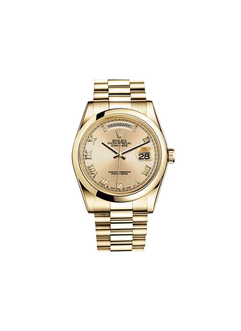Pre-Owned Rolex Day-Date 36mm President in Yellow Gold with Domed Bezel