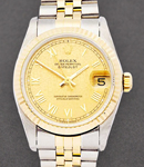 Mid Size 31mm Datejust in Steel with Yellow Gold Fluted Bezel   on Jubilee Bracelet with Champagne Jubilee Roman Dial