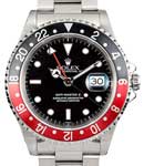 GMT Master II 40mm in Steel with Red and Black Bezel on Oyster Bracelet with Black Dial