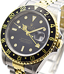 GMT-Master 40mm in Steel with Yellow Gold Black Bezel on Jubilee Bracelet with Black Dial