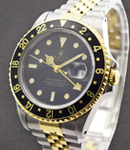 GMT-Master 40mm in Steel with Yellow Gold Black Bezel on Jubilee Bracelet with Black Dial