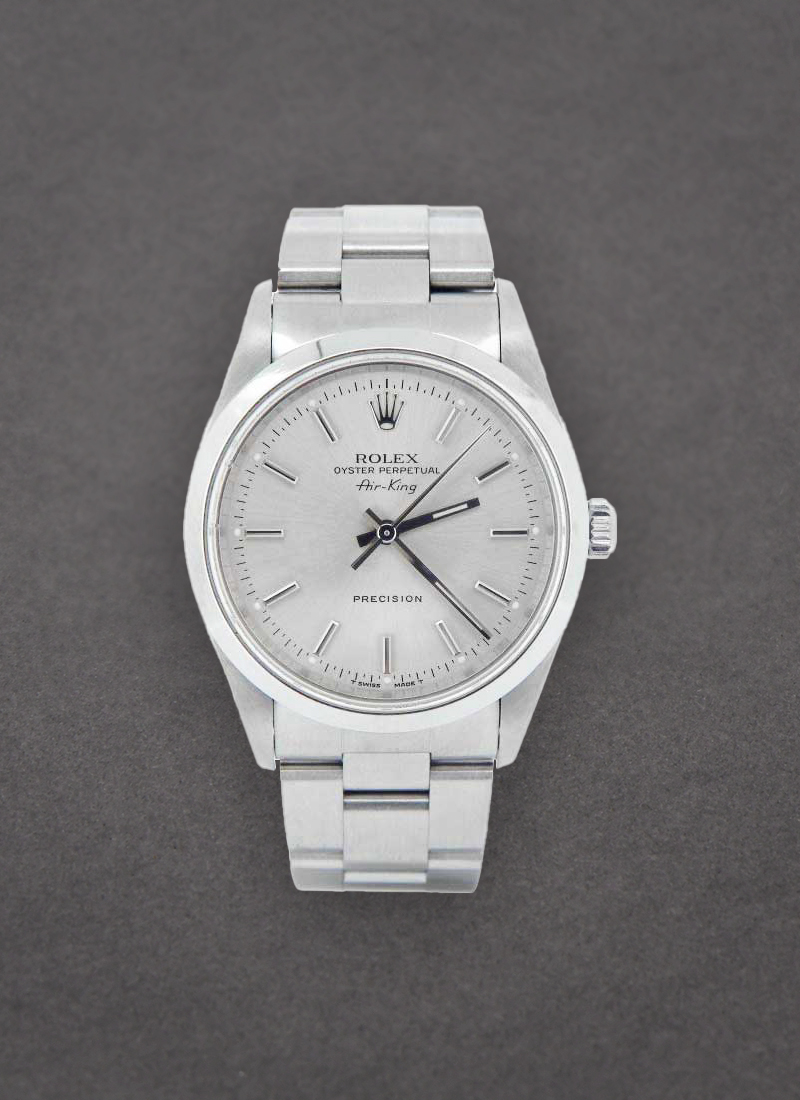 Pre-Owned Rolex Air King 34mm in Steel with Smooth Bezel