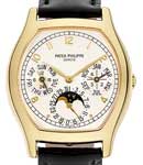 5040J Perpetual Calendar in Yellow Gold on Black Crocodile Leather Strap with Silver Dial