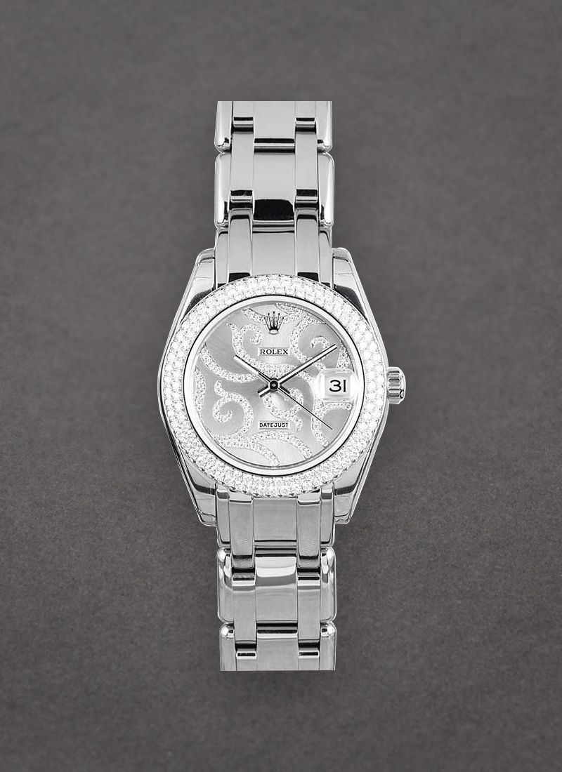 Pre-Owned Rolex Mid Size Masterpiece 34mm in White Gold with 2 Row Diamond Bezel