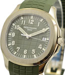 Aquanaut 5168G 20th Anniversary in White Gold on Green Rubber Strap with Green Dial