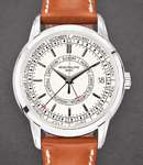 5212 Calatrava Weekly Calendar in Steel  on Brown Leather Strap with Silver Opaline Dial